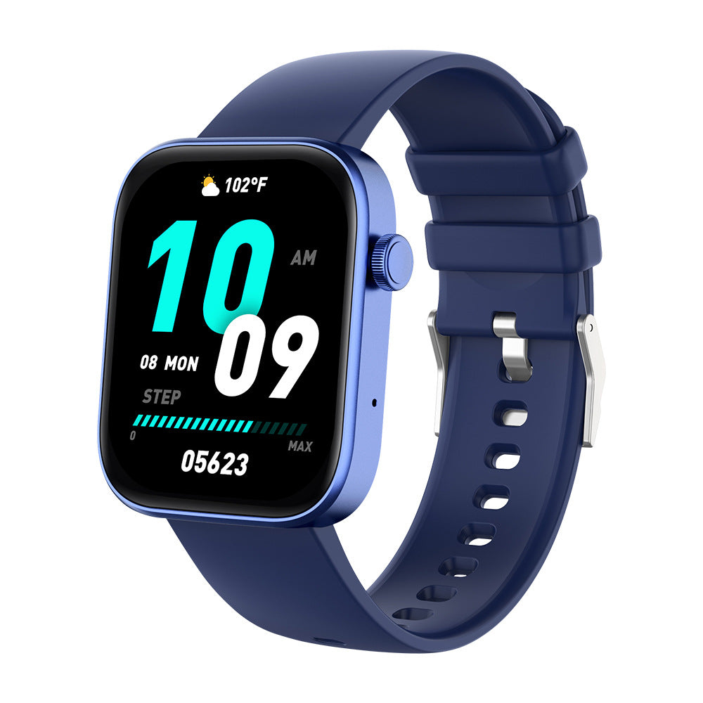 Sports Blue smartwatch with full color TFT screen impressive battery life, comprehensive health monitoring, IP67 waterproof design, and remote control selfie, companion for fitness and daily life at acheckbox holiday gift