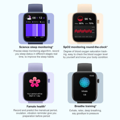 Sports smartwatch with full color TFT screen impressive battery life, comprehensive health monitoring, IP67 waterproof design, and remote control selfie, companion for fitness and daily life at acheckbox christmas gift