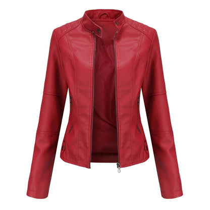 Thin Large Size Leather Jacket - Stylish and Cozy