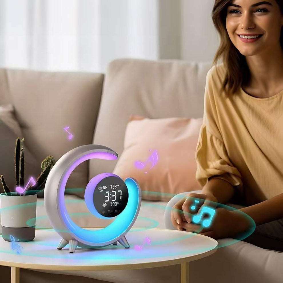 Touch Control Heart Shaped Alarm Clock with RGB Colorful Lighting at acheckbox