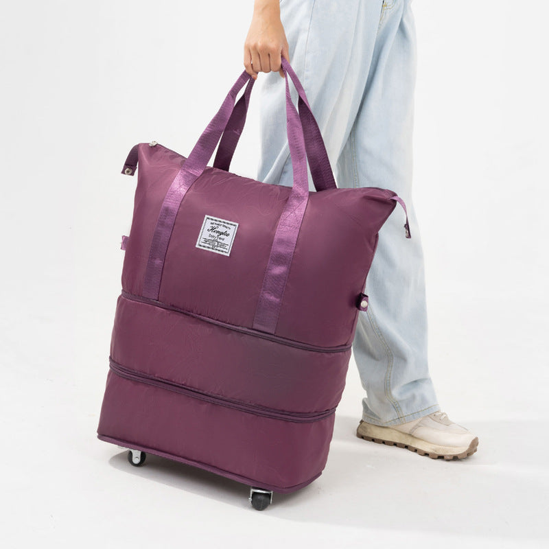 Travel Bag Universal Wheel Bag Dry and Wet Separation Bag Fitness Yoga Shoulder Bag Sports Fitness Handbag Large Capacity Travel Bag Womens Fashionable Bag Nylon Travel Bag Stylish Handbag Double Layer Storage Bag