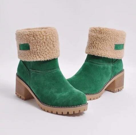 Trendy Middle-Tube Boots - Ultimate Comfort for Cold Weather in Green color at www.acheckbox.com