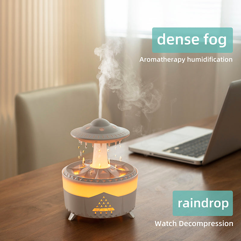 viral UFO Water Drop Humidifier Rain Cloud Air Humidifier Aromatherapy Essential Oils Aroma Diffuser USB Charging 7 Color Mist Maker. Great gift for chrismas thanksgiving black friday and halloween at acheckbox