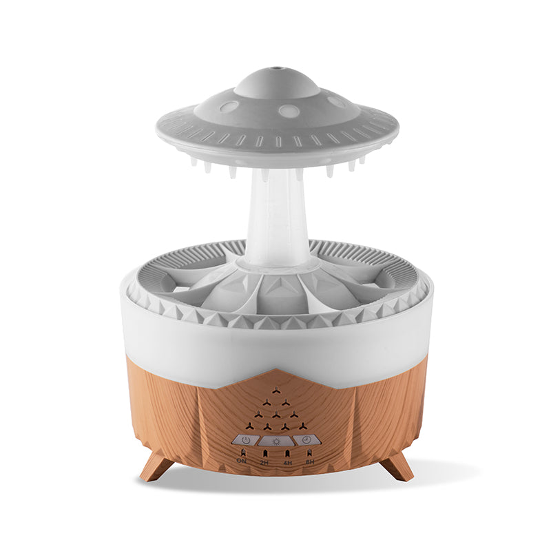 UFO Water Drop Humidifier Rain Cloud Essential Oils Aroma Diffuser USB Charging 7 Color Mist Maker at acheckbox