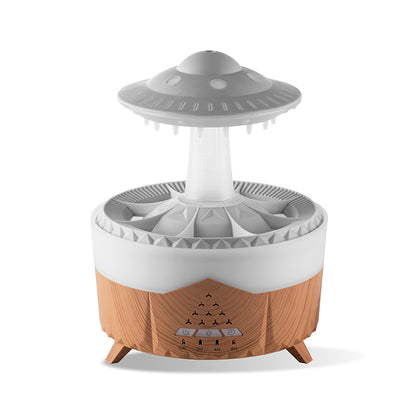 UFO Water Drop Humidifier Rain Cloud Essential Oils Aroma Diffuser USB Charging 7 Color Mist Maker at acheckbox