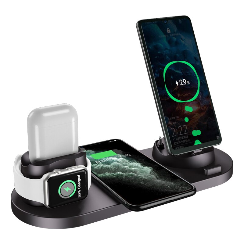 Wireless Charger Stand Mastery Type-C, Micro USB, Fast Charging - Premium Protection for iPhone 12 Pro Max, Airpods & More!