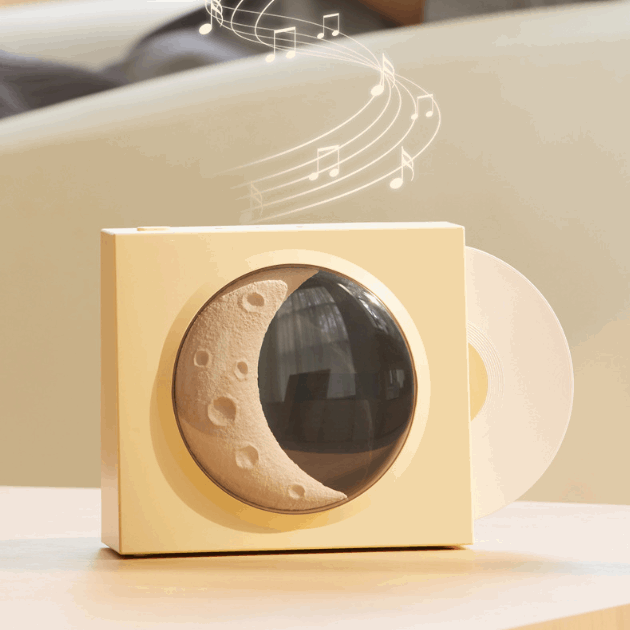Vintage Vinyl Record Player Range Moon Bluetooth Speaker High Definition Sound Quality Charge Music Moon Clock Starry Sky Light Decor at acheckbox. Perfect gift for Halloween thanksgiving black friday christmas