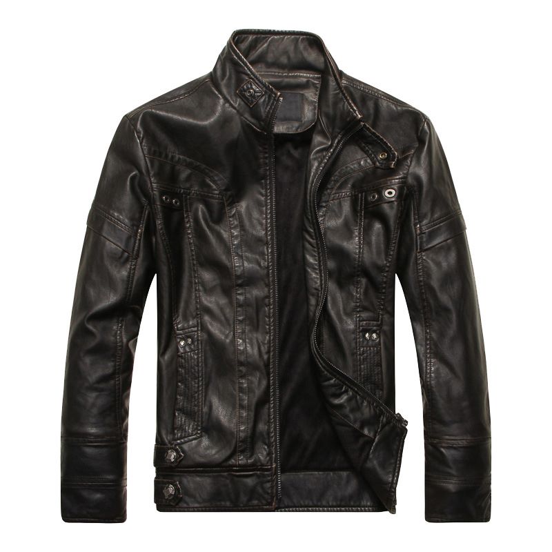 Weather-Resistant Winter Biker style Jacket in Black