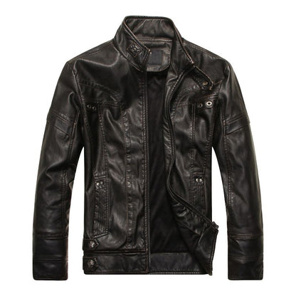 Weather-Resistant Winter Biker style Jacket in Black