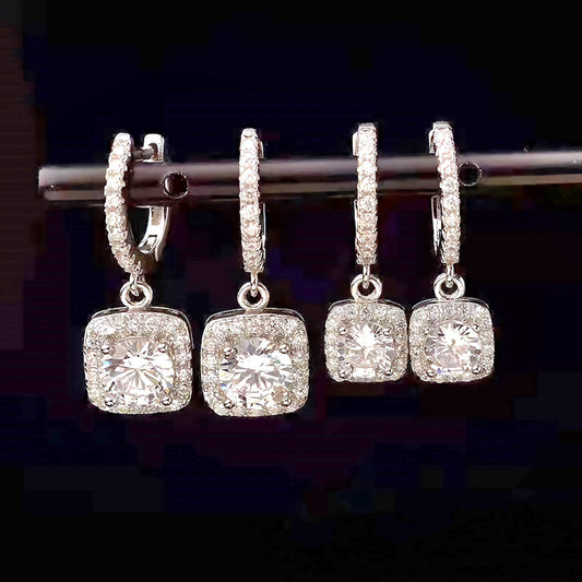 White Gold Diamond Encrusted Stud Earrings