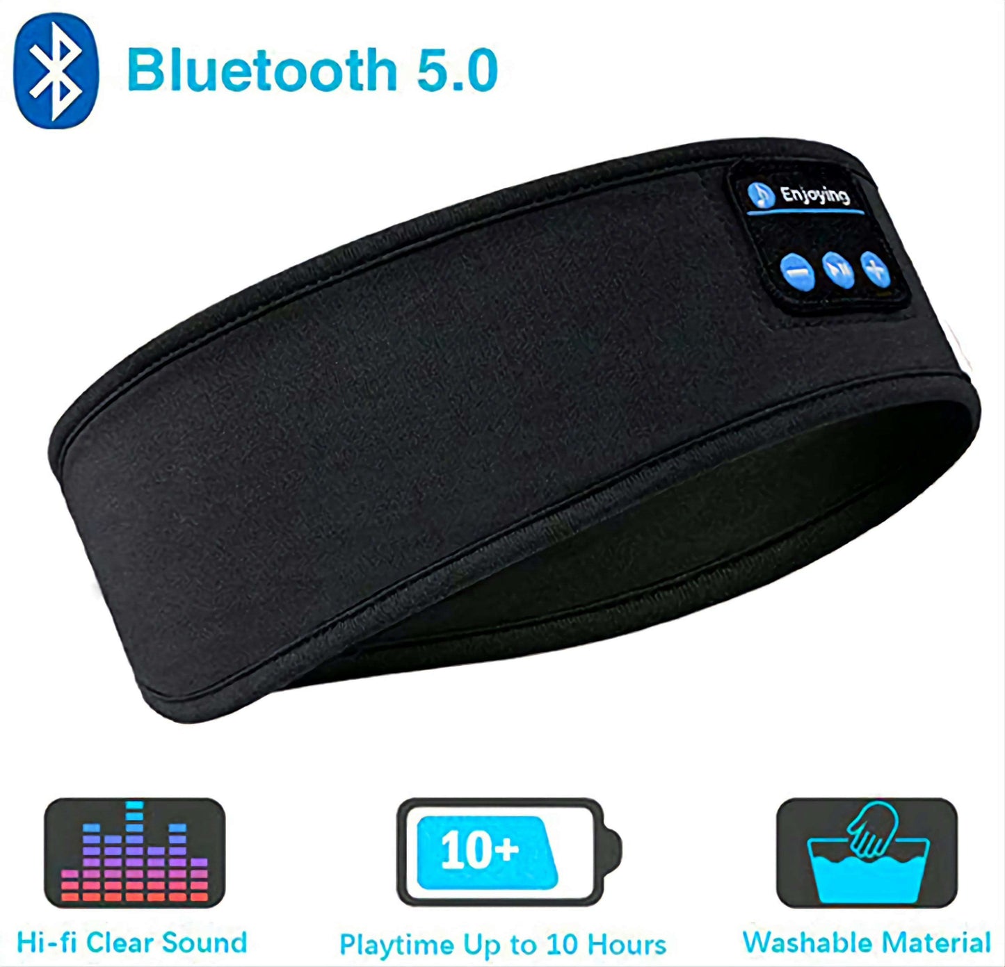 Wireless Bluetooth Sleep Headband - Comfortable Music for Side Sleepers