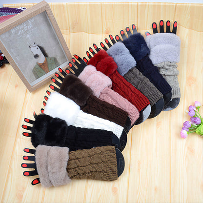 Women's Arm Cover Classic winter Knit Gloves in Various Colors