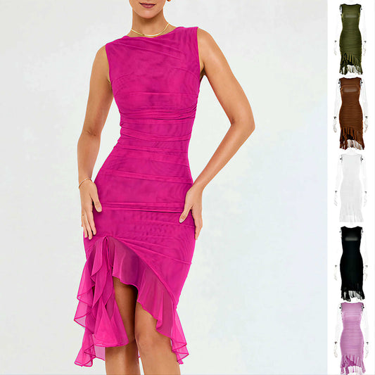 Women's Slim Fit Club Party Dress in Trendy Colors