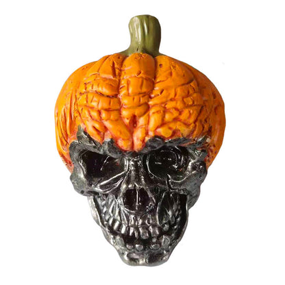 Hand Painted Halloween Pumpkin Skull Resin Craft Decoration Ornament